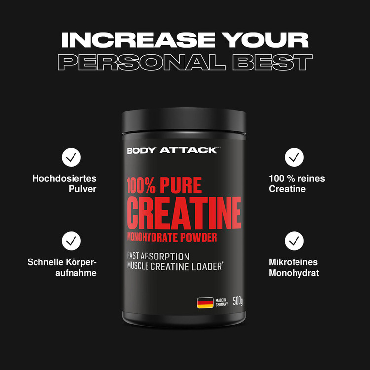 BODY ATTACK 100% PURE CREATINE 500 g