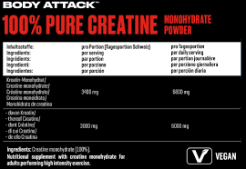 BODY ATTACK 100% PURE CREATINE 500 g