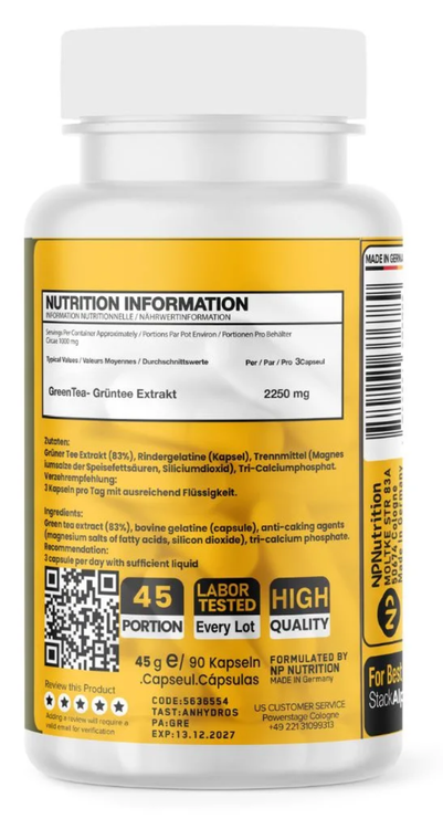 چای سبز (چربی سوز) ۹۰ کپسول ان پی نوتریشن