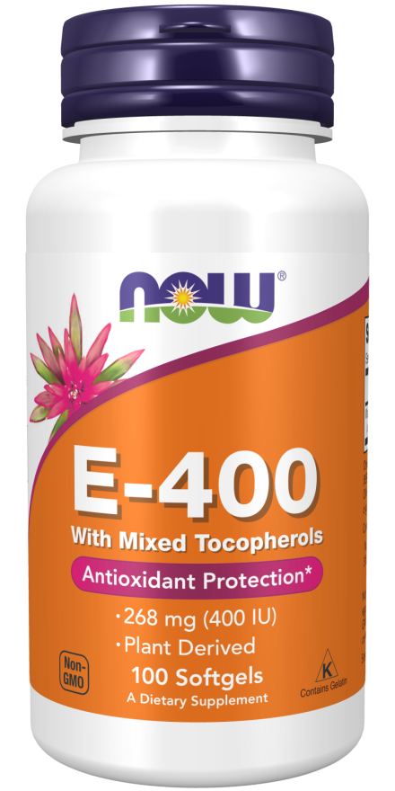 ویتامین E-400 (۱۰۰ کپسول ژلاتینی) NOW